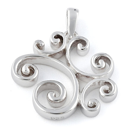 Sterling Silver Swirly Hearts Pendant