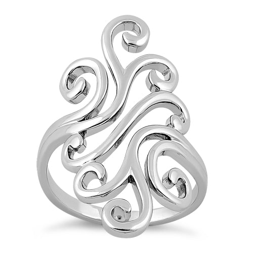 Sterling Silver Swirly Wind Ring