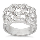 Sterling Silver Tangled Hearts Pave CZ Ring