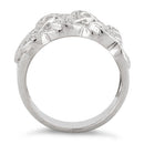 Sterling Silver Tangled Hearts Pave CZ Ring