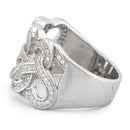 Sterling Silver Tangled Hearts Pave CZ Ring