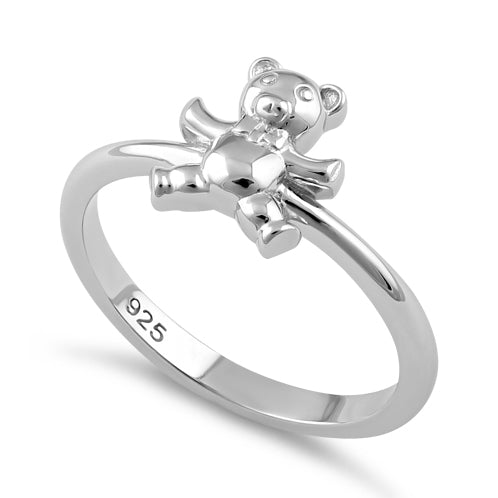 Sterling Silver Teddy Bear with Tie Ring