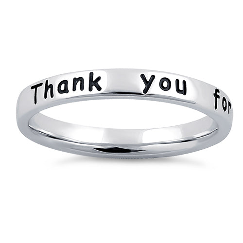 Sterling Silver "Thank you for all you've done!" Ring