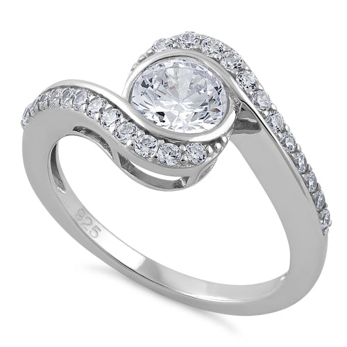 Sterling Silver The Eye Clear CZ Ring