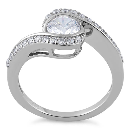 Sterling Silver The Eye Clear CZ Ring