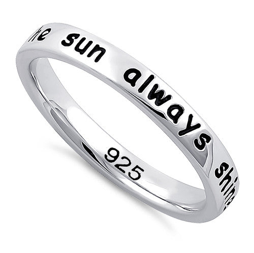 Sterling Silver "The sun always shines after the rain" Ring