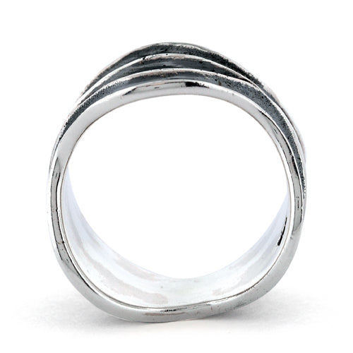 Sterling Silver Thick Wave Ring