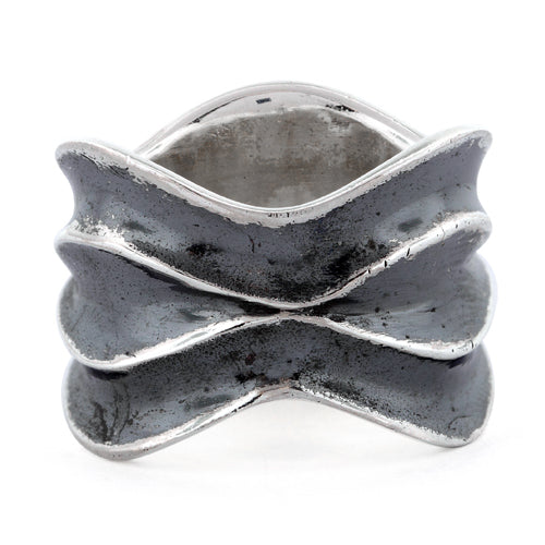 Sterling Silver Thick Wave Ring