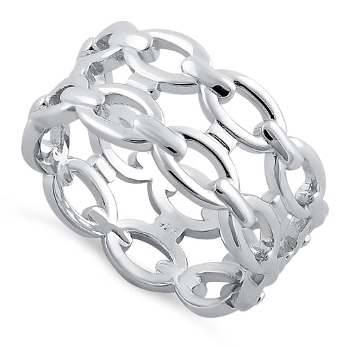 Sterling Silver Thick Chain Ring