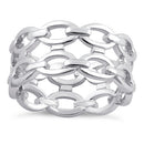 Sterling Silver Thick Chain Ring