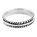 Sterling Silver Thin Double Rope Ring