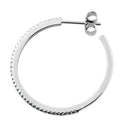 Sterling Silver Thin Elegant Clear CZ Earrings