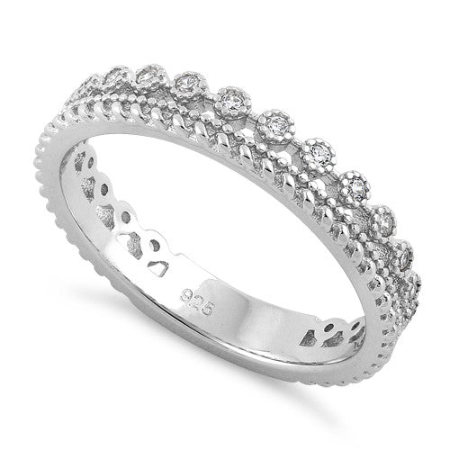 Sterling Silver Thin Elegant CZ Ring