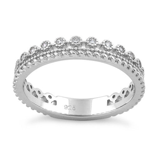 Sterling Silver Thin Elegant CZ Ring