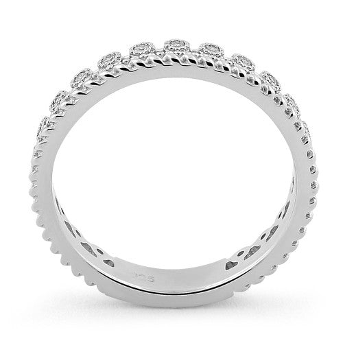 Sterling Silver Thin Elegant CZ Ring