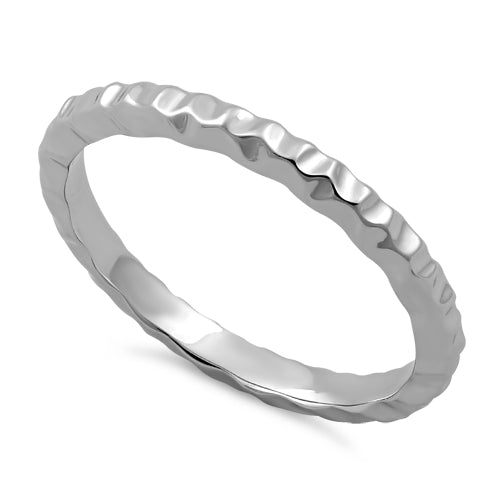 Sterling Silver Thin Hammered Ring