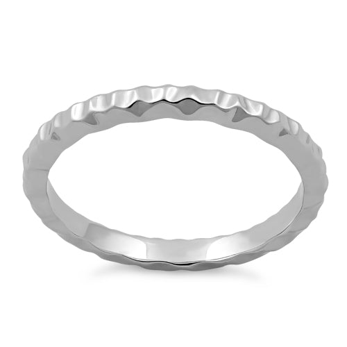 Sterling Silver Thin Hammered Ring