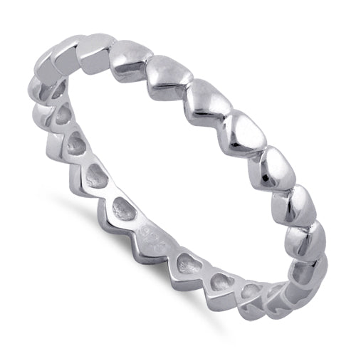 Sterling Silver Tiny Hearts Eternity Ring