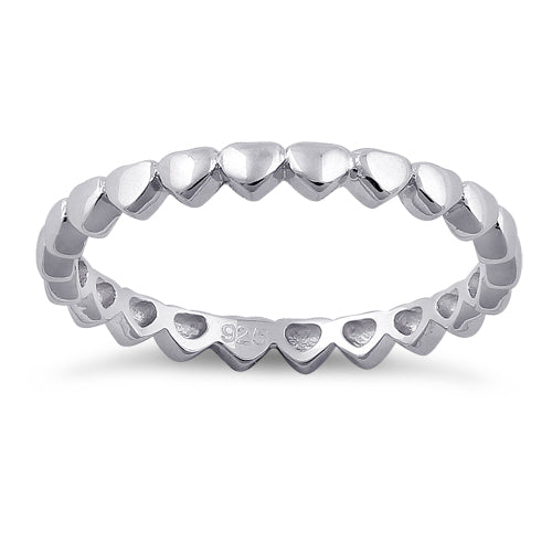 Sterling Silver Tiny Hearts Eternity Ring