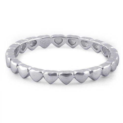 Sterling Silver Tiny Hearts Eternity Ring