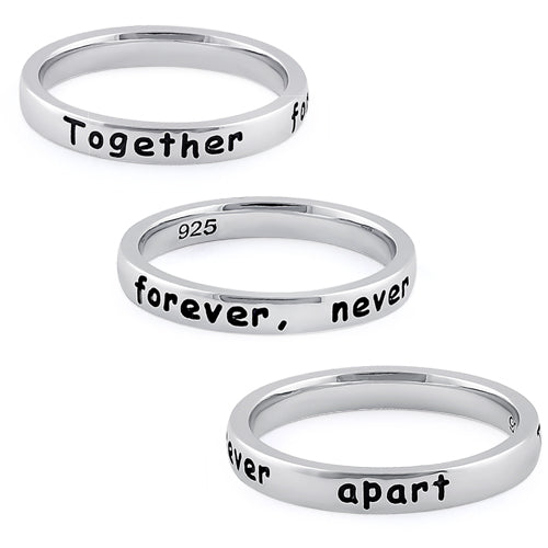 Sterling Silver "Together forever, never apart" Ring