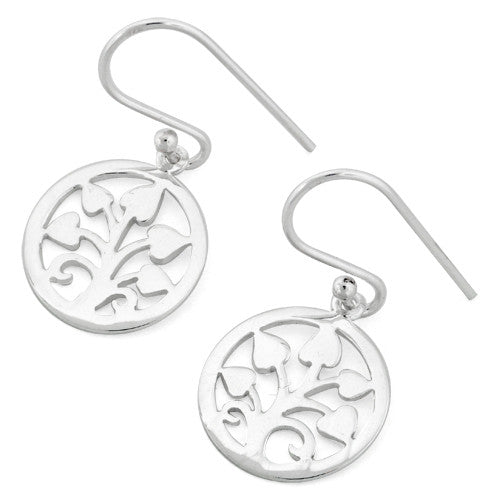 Sterling Silver Tree of Hearts Hook Earrings