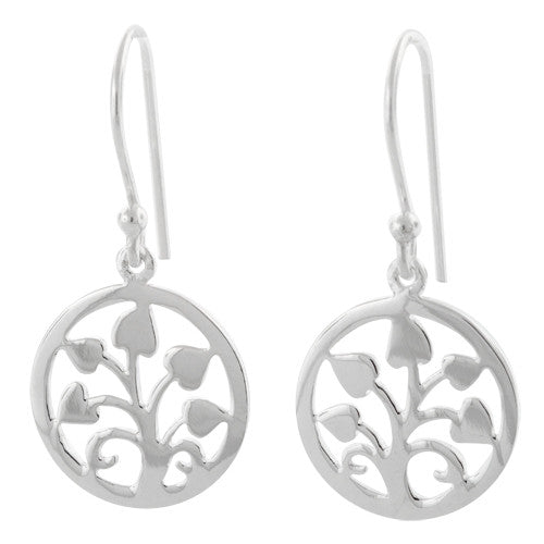 Sterling Silver Tree of Hearts Hook Earrings