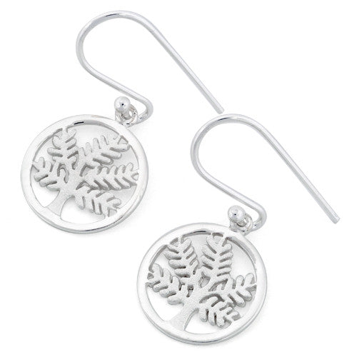 Sterling Silver Tree of Life Hook Earrings