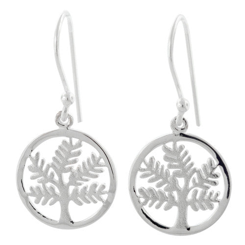 Sterling Silver Tree of Life Hook Earrings