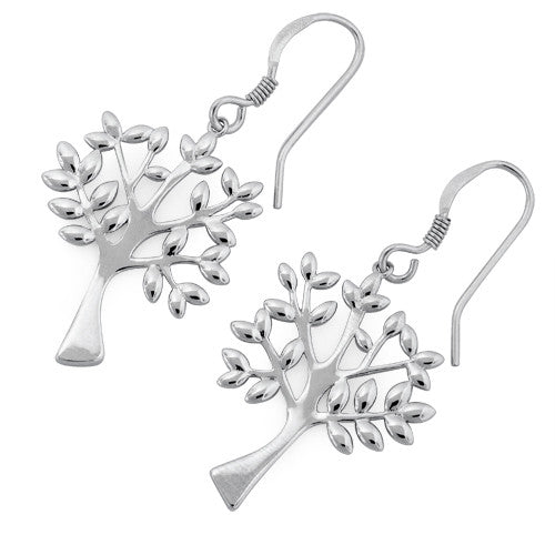 Sterling Silver Tree of Life Hook Earrings