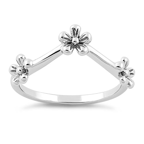 Sterling Silver Tri Flower Ring