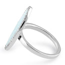 Sterling Silver Tri-Oval White Lab Opal CZ Ring