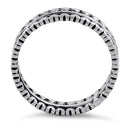 Sterling Silver Triangle Pattern Eternity Ring