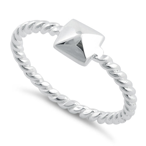 Sterling Silver Triangle Rope Ring