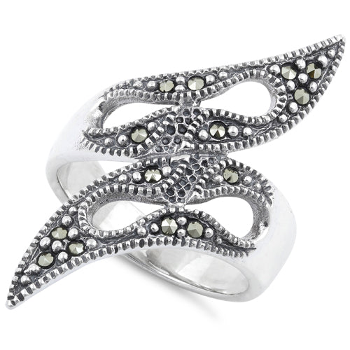 Sterling Silver Tribal Marcasite Ring