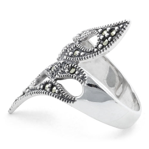 Sterling Silver Tribal Marcasite Ring