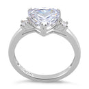 Sterling Silver Trillion Cut Clear CZ Ring