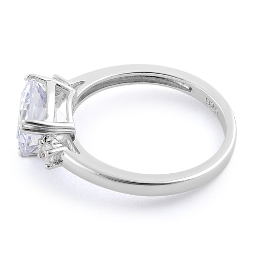 Sterling Silver Trillion Cut Clear CZ Ring
