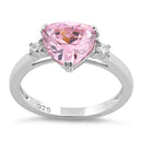 Sterling Silver Trillion Cut Pink CZ Ring