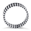 Sterling Silver Triple Bead Eternity Ring