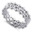 Sterling Silver Triple Diamond Shaped Eternity Ring