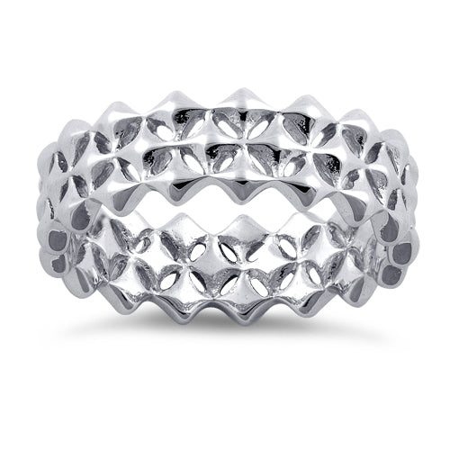 Sterling Silver Triple Diamond Shaped Eternity Ring