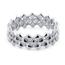 Sterling Silver Triple Diamond Shaped Eternity Ring