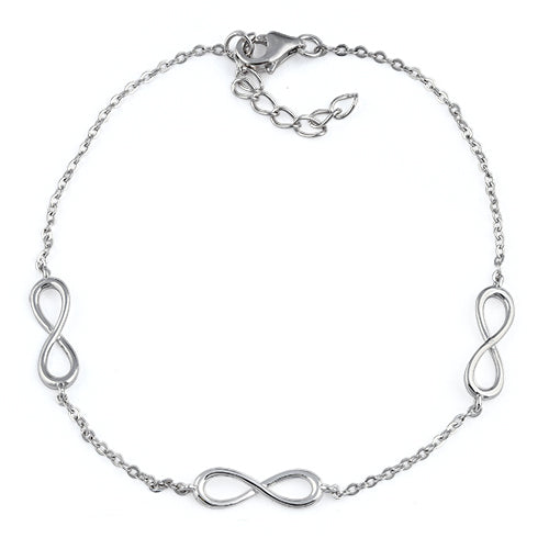 Sterling Silver Triple Infinity Bracelet