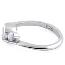 Sterling Silver Triple Round Cut Clear CZ Ring