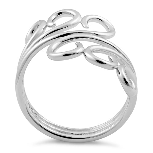 Sterling Silver Triple Twin Swirl Ring