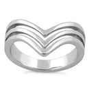 Sterling Silver Triple V Ring