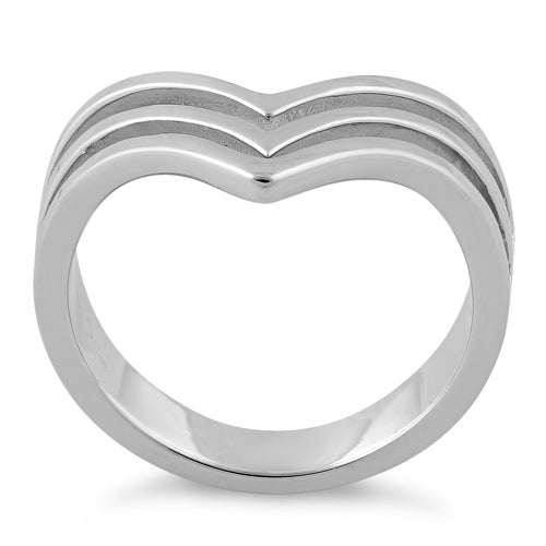 Sterling Silver Triple V Ring