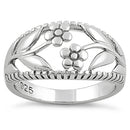 Sterling Silver Twin Flower Ring