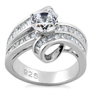 Sterling Silver Twisted Channel CZ Ring